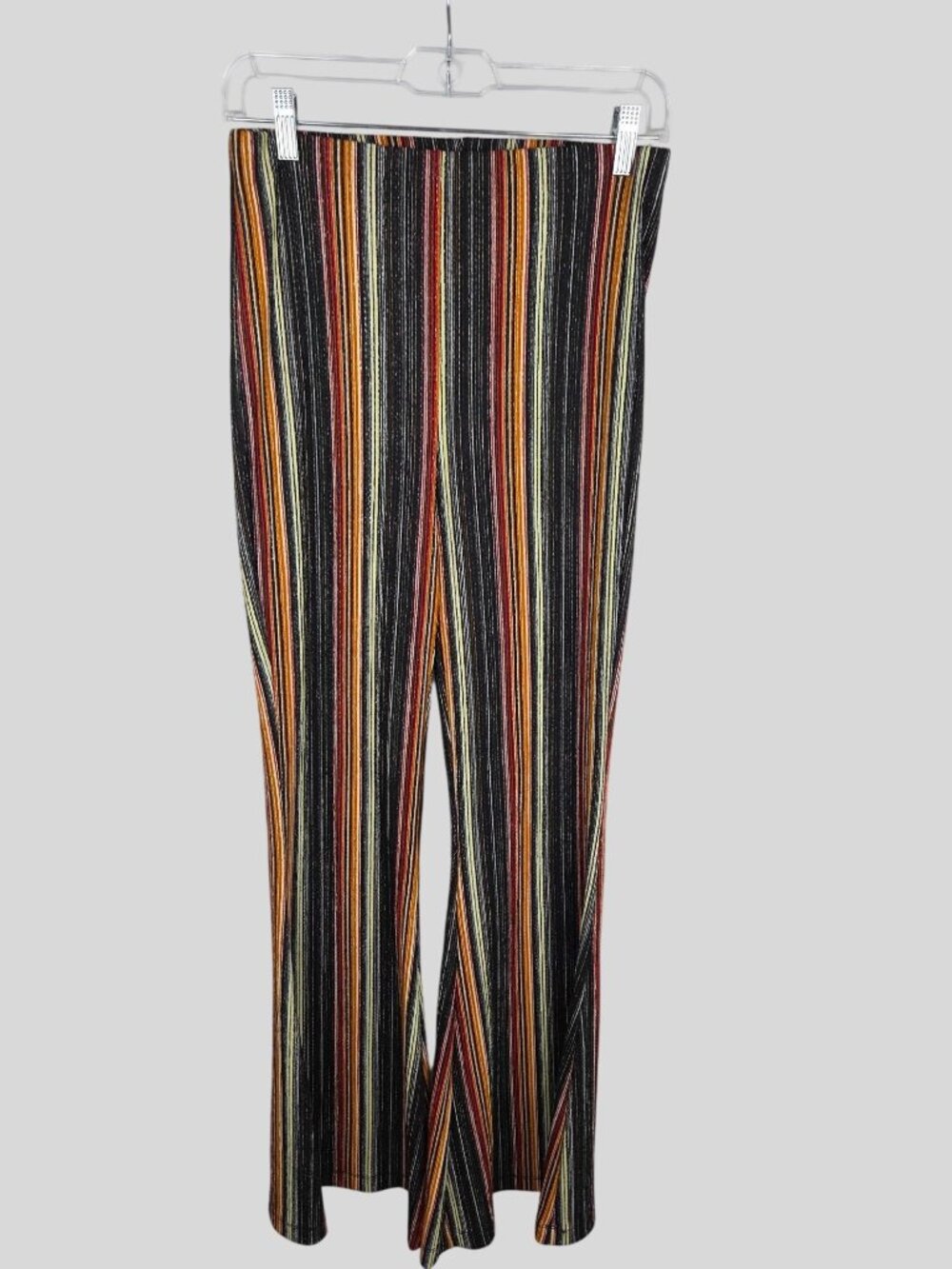 Free People Kitty Flare Pants Sz S Striped Knit Bell Bottom Boho Retro 70s EUC - Picture 3 of 14